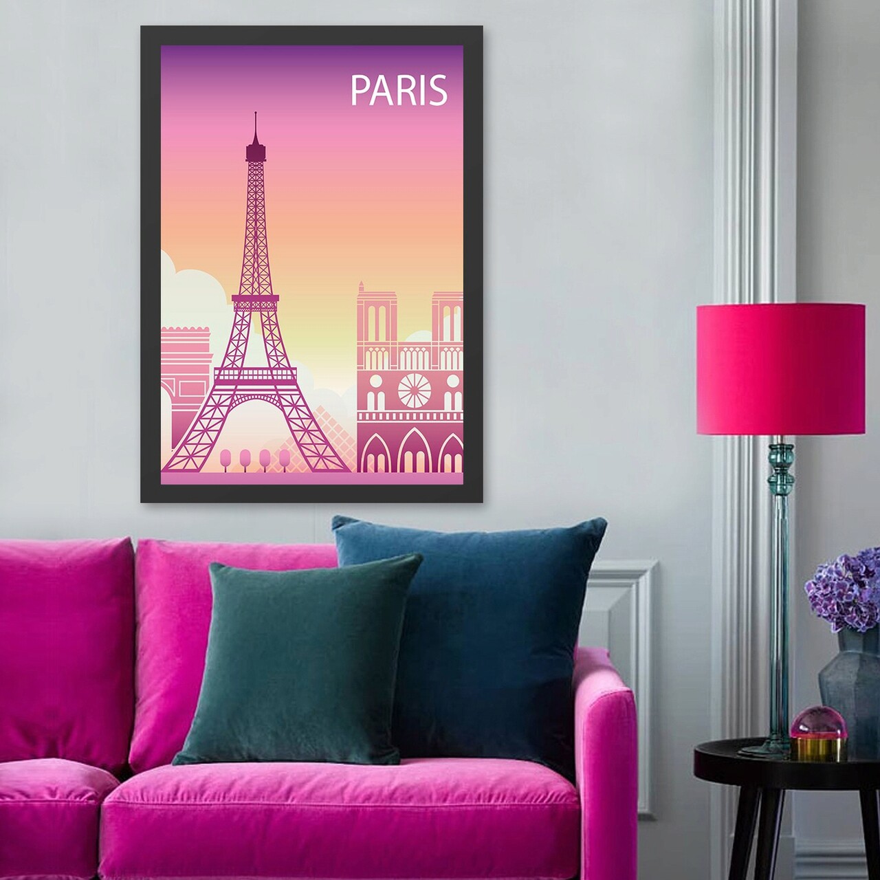 Tablou decorativ, Paris 3 (40 x 55), Polistiren, Multicolor - imagine 3